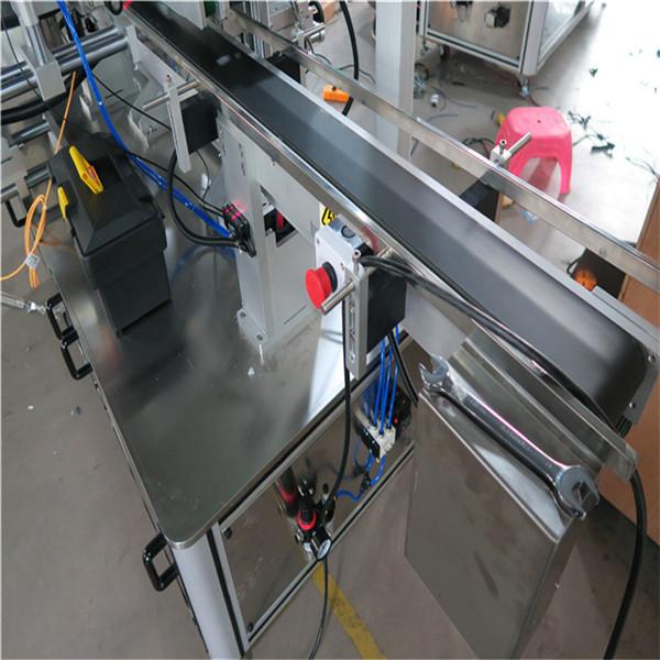 Kvadrātveida pudeles marķēšanas mašīna, dubultās sānu pudeles uzlīmēšanas mašīna