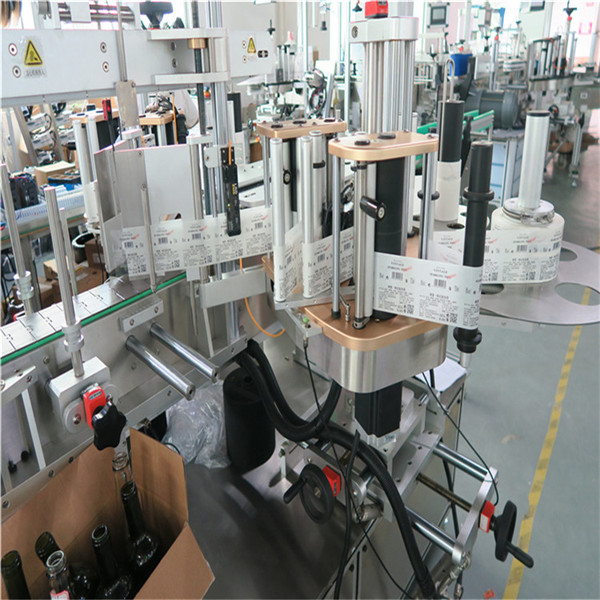 Vīna pudeles marķēšanas mašīnas uzlīmju etiķešu uzklāšanas aprīkojums