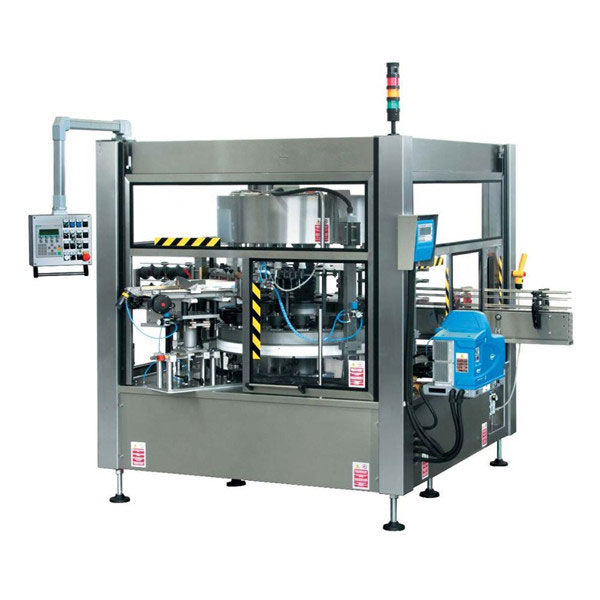 CE pilnībā automātiska pudeles spārnotā rotācijas uzlīmju marķēšanas mašīna